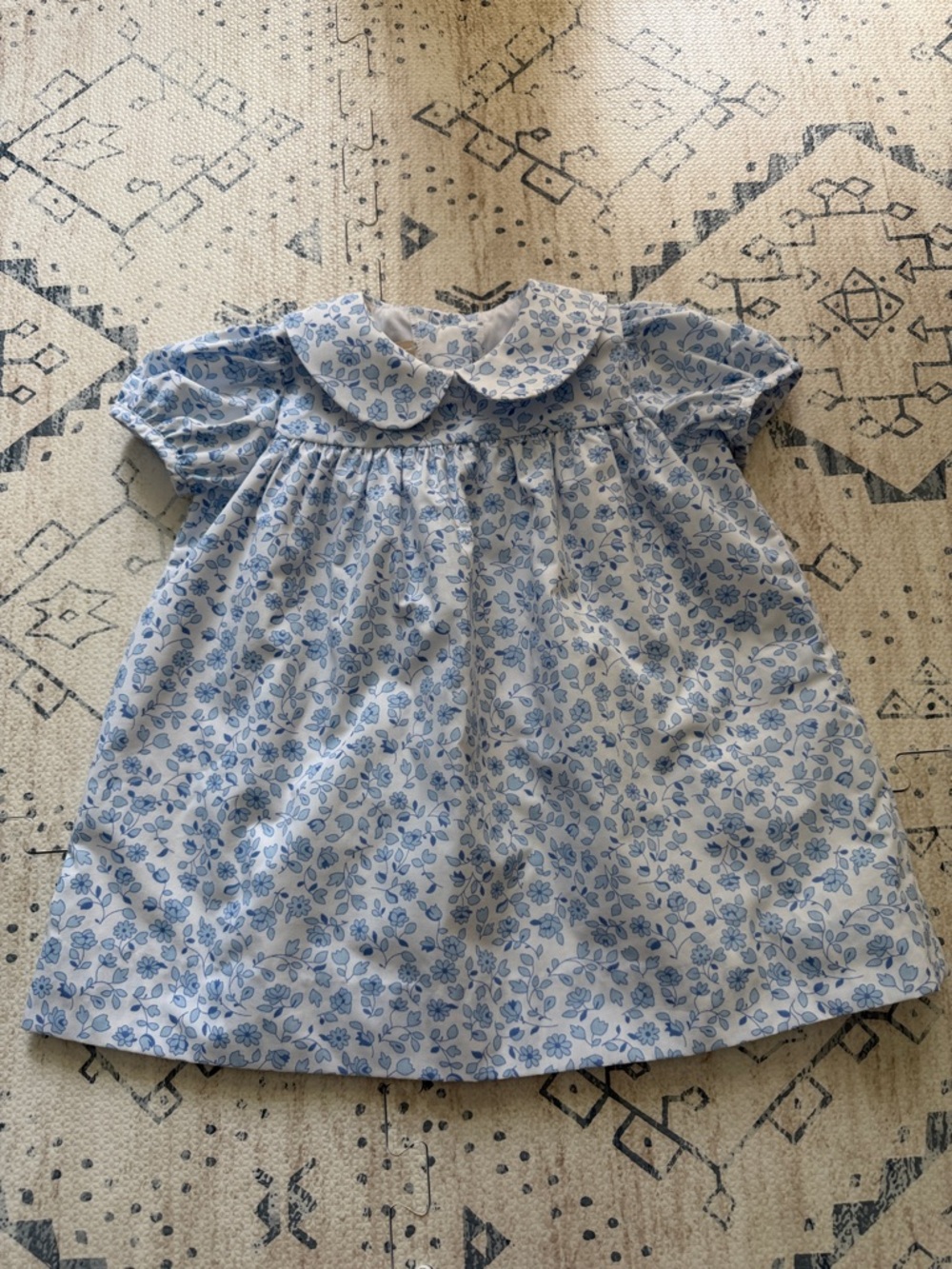 The Beaufort Bonnet Company Blue Floral Peter Pan Collar Dress